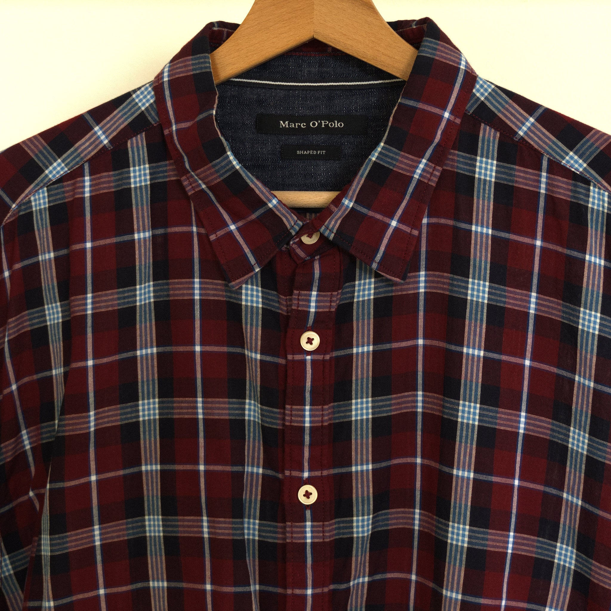 Marc O'Polo, burgundy checked shirt