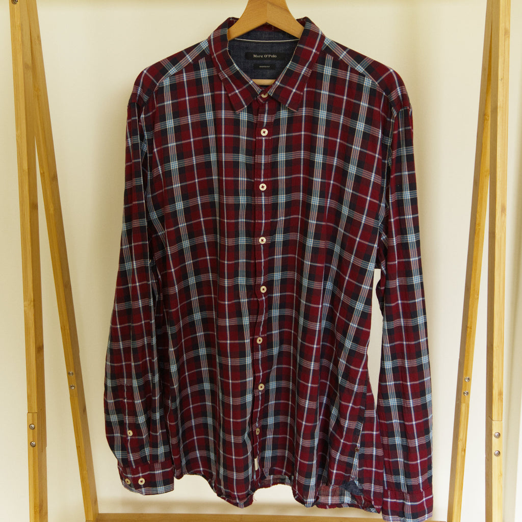 Marc O'Polo, burgundy checked shirt