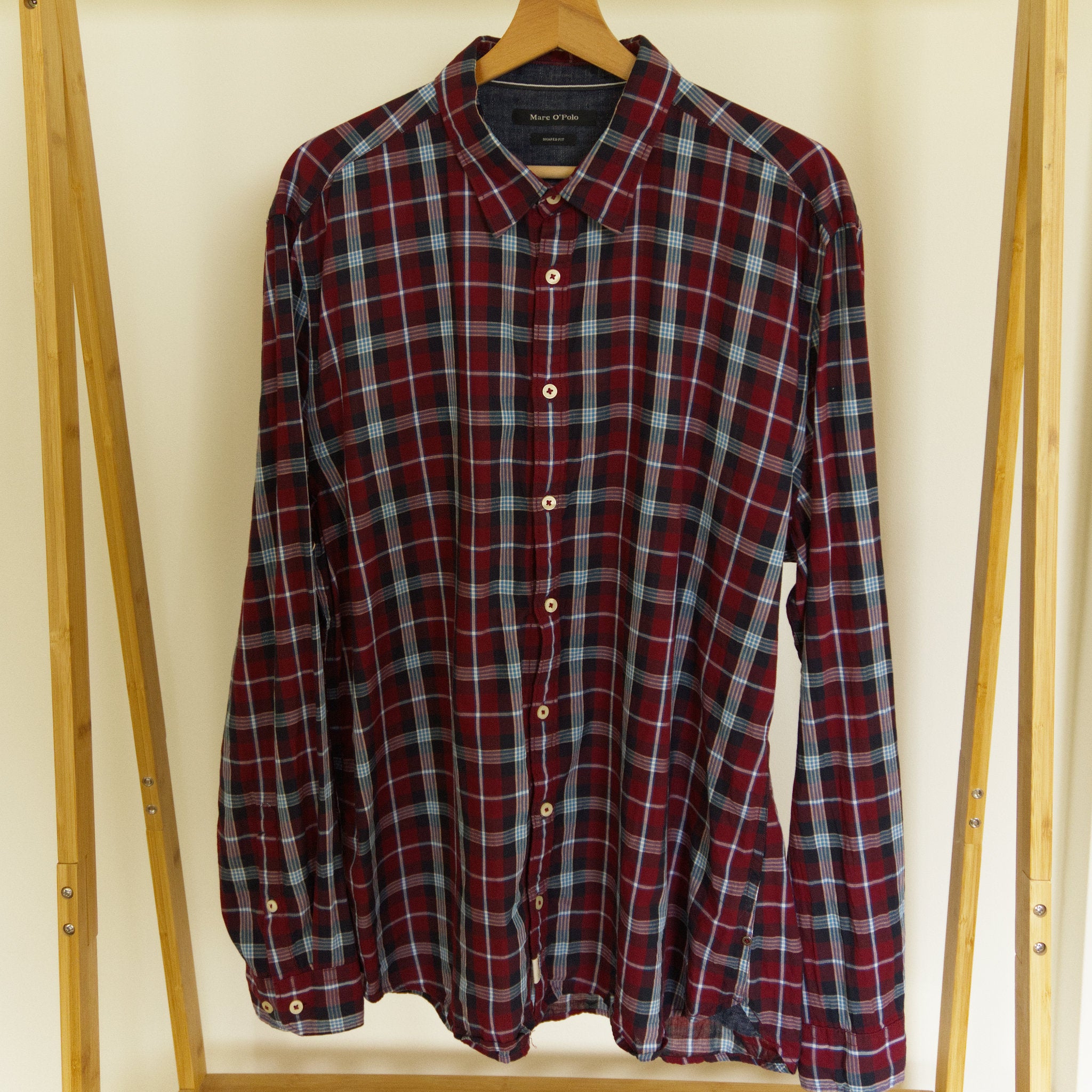 Marc O'Polo, burgundy checked shirt