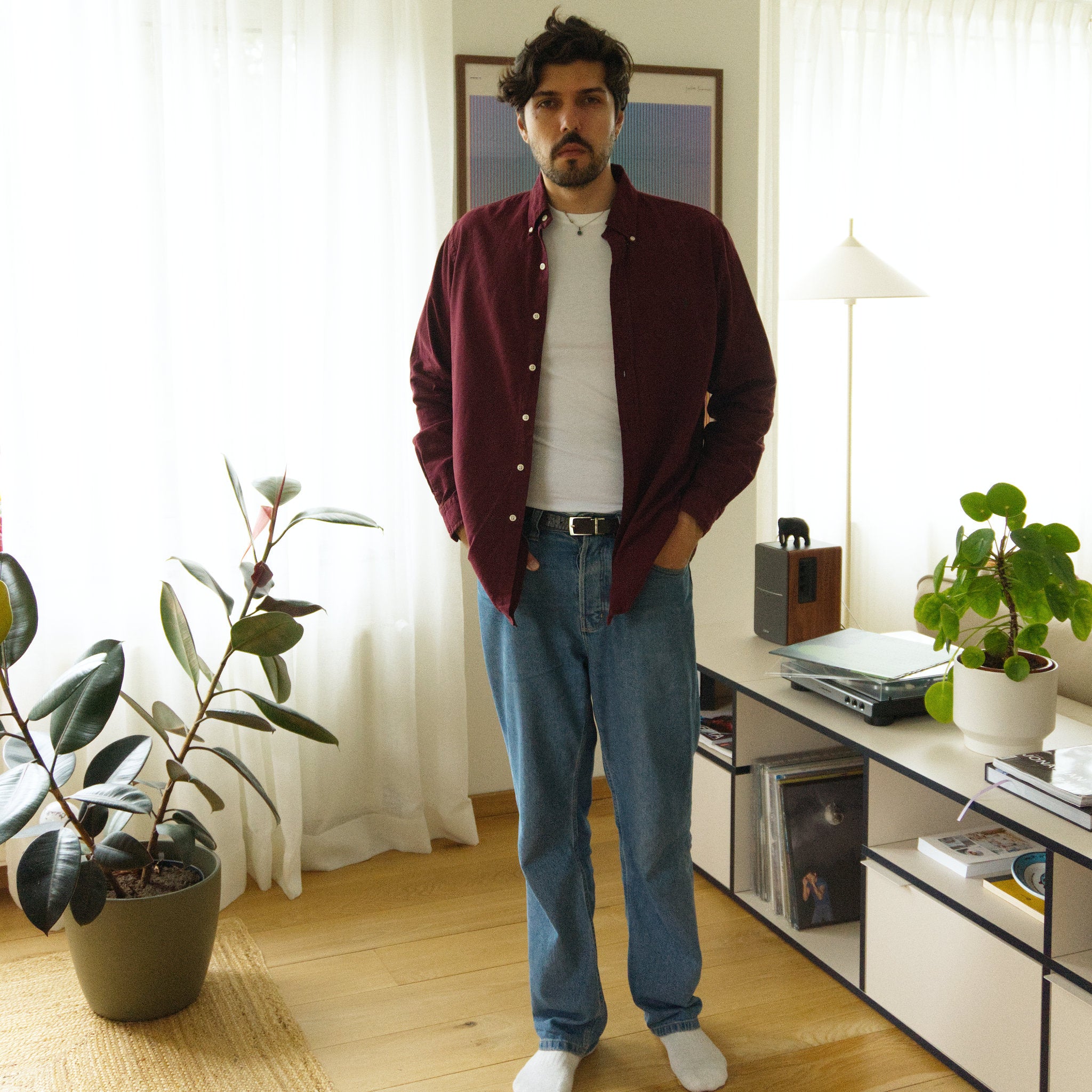 Ralph Lauren, burgundy button-down