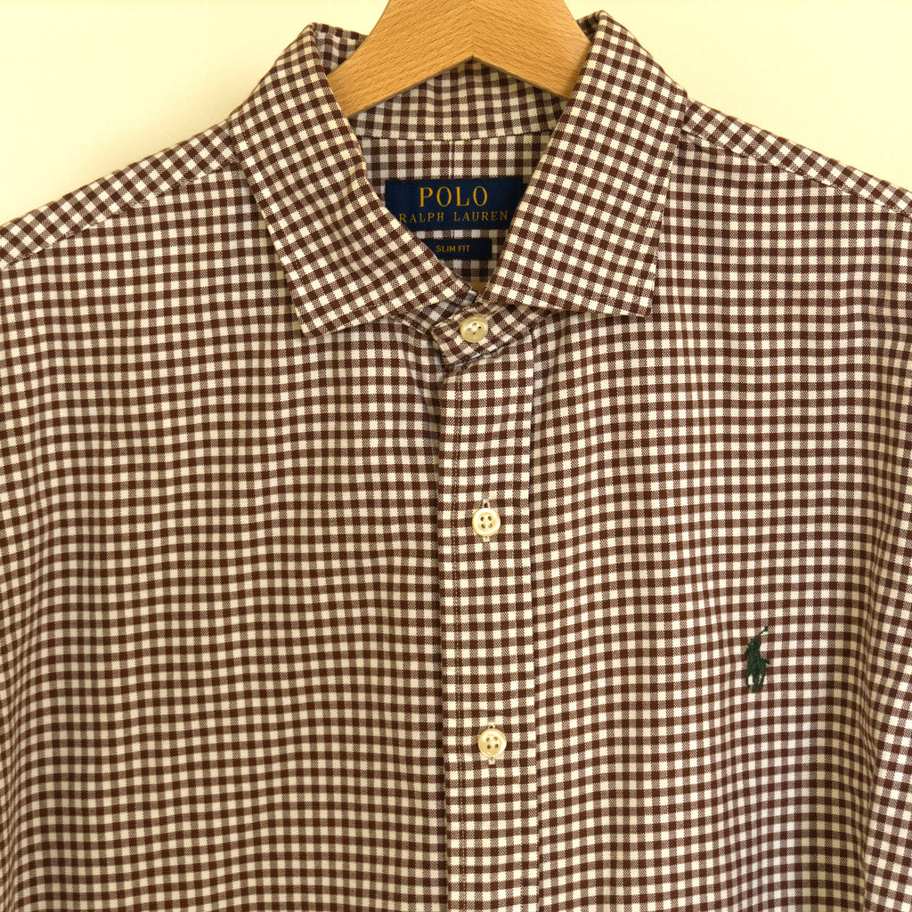 Polo Ralph Lauren, brown gingham shirt