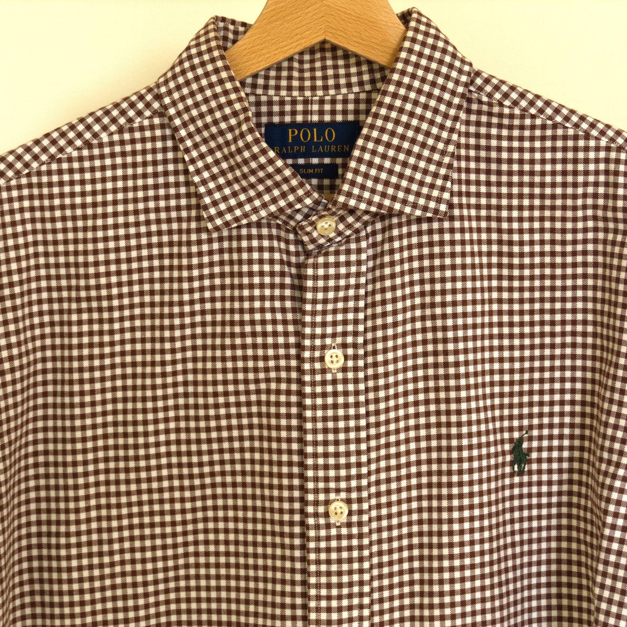 Polo Ralph Lauren, brown gingham shirt