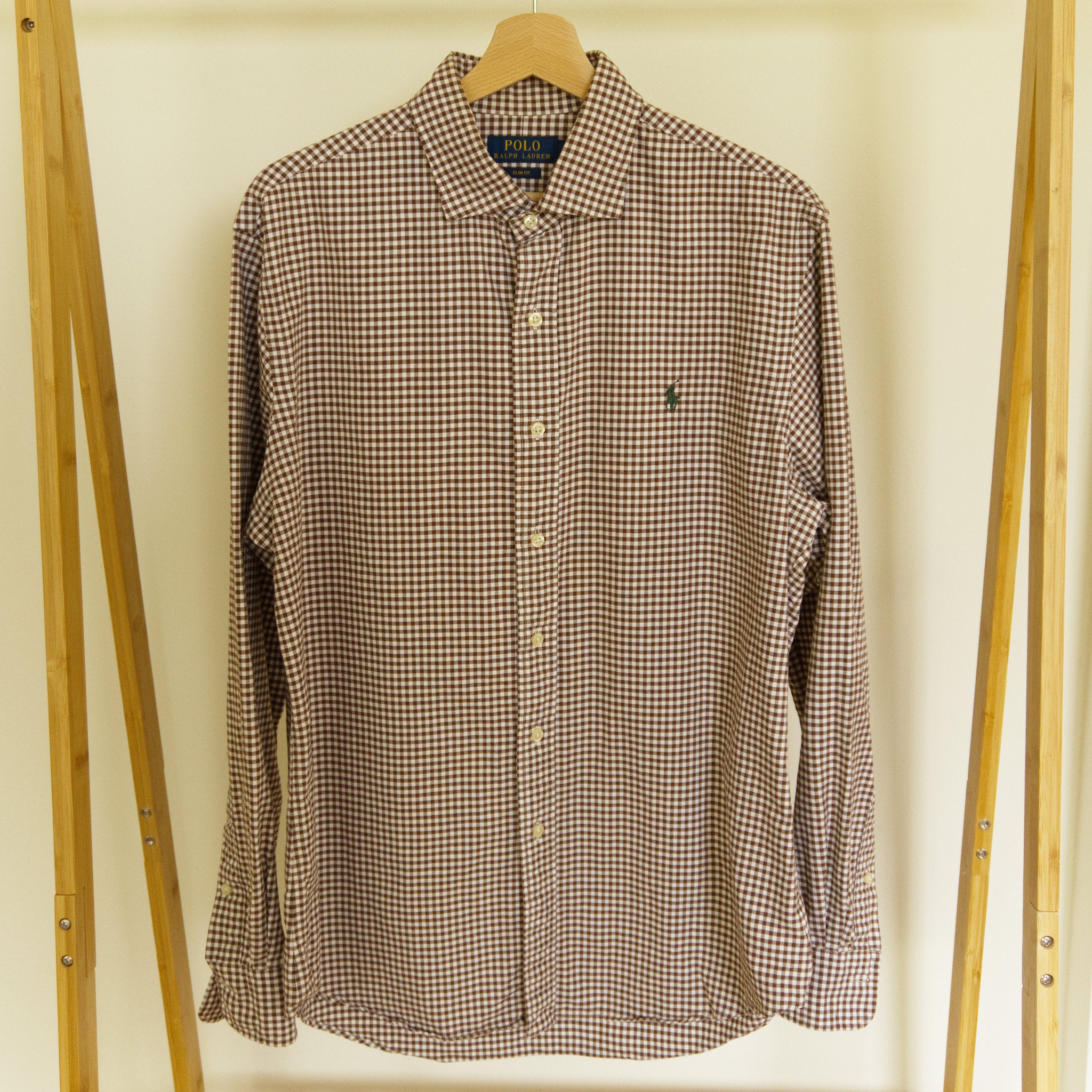 Polo Ralph Lauren, brown gingham shirt