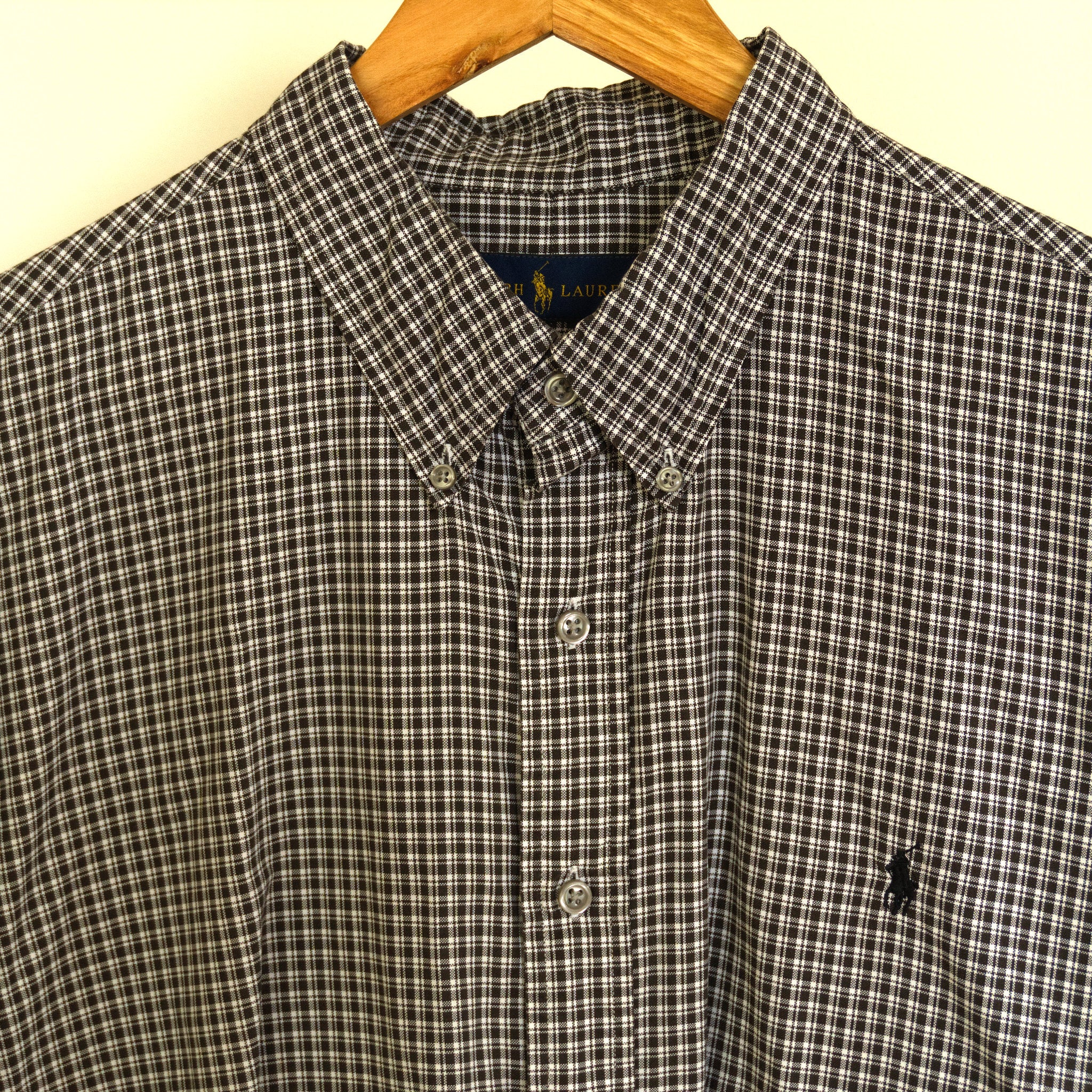 Ralph Lauren, black and white check shirt