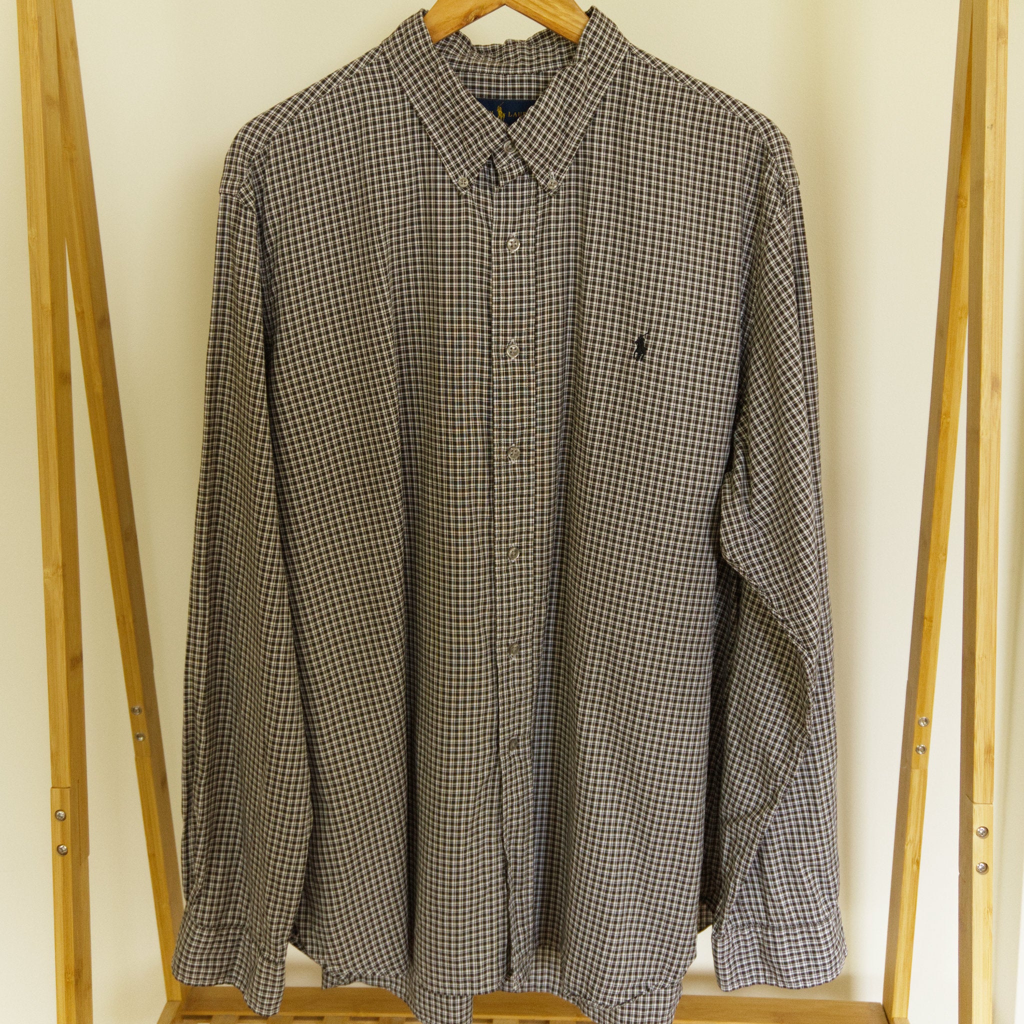 Ralph Lauren, black and white check shirt