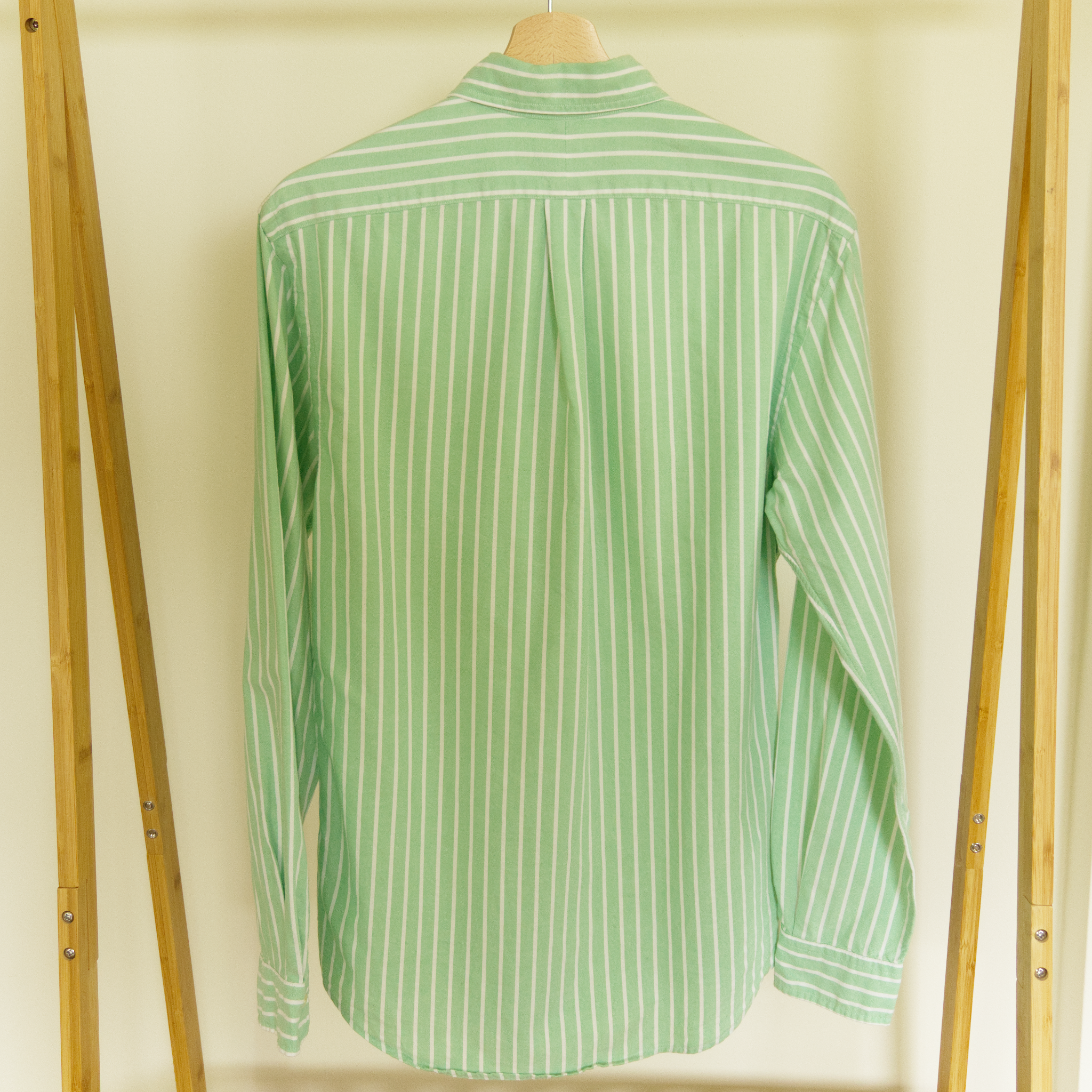 Ralph Lauren, green and white stripe shirt