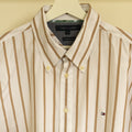 Tommy Hilfiger, tan-striped cotton shirt