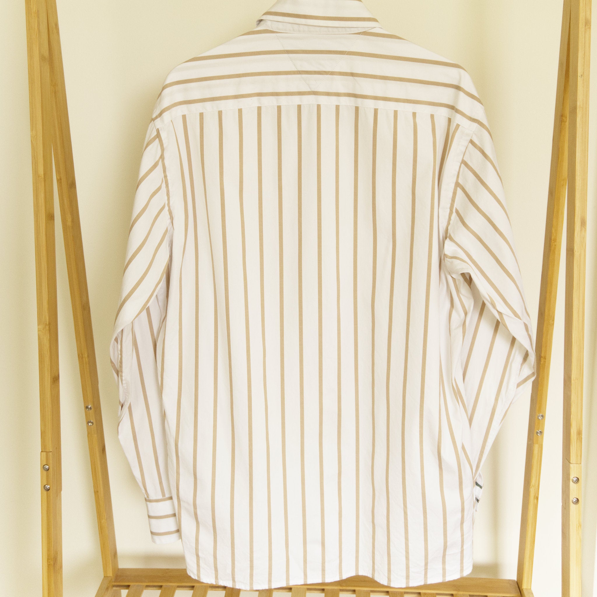 Tommy Hilfiger, tan-striped cotton shirt