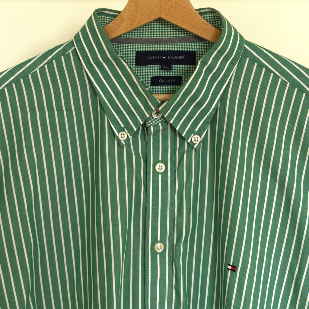 Tommy Hilfiger, green-striped shirt