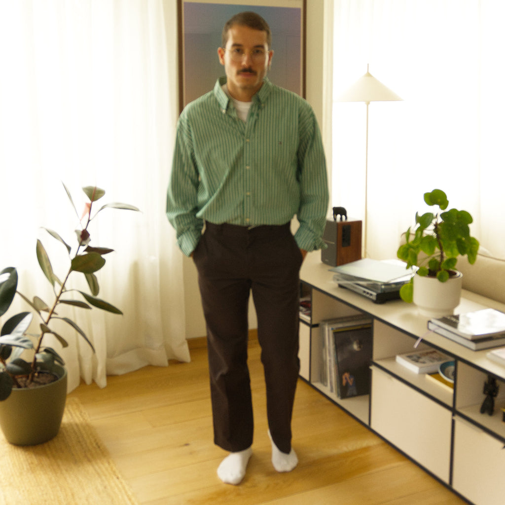 Tommy Hilfiger, green-striped shirt