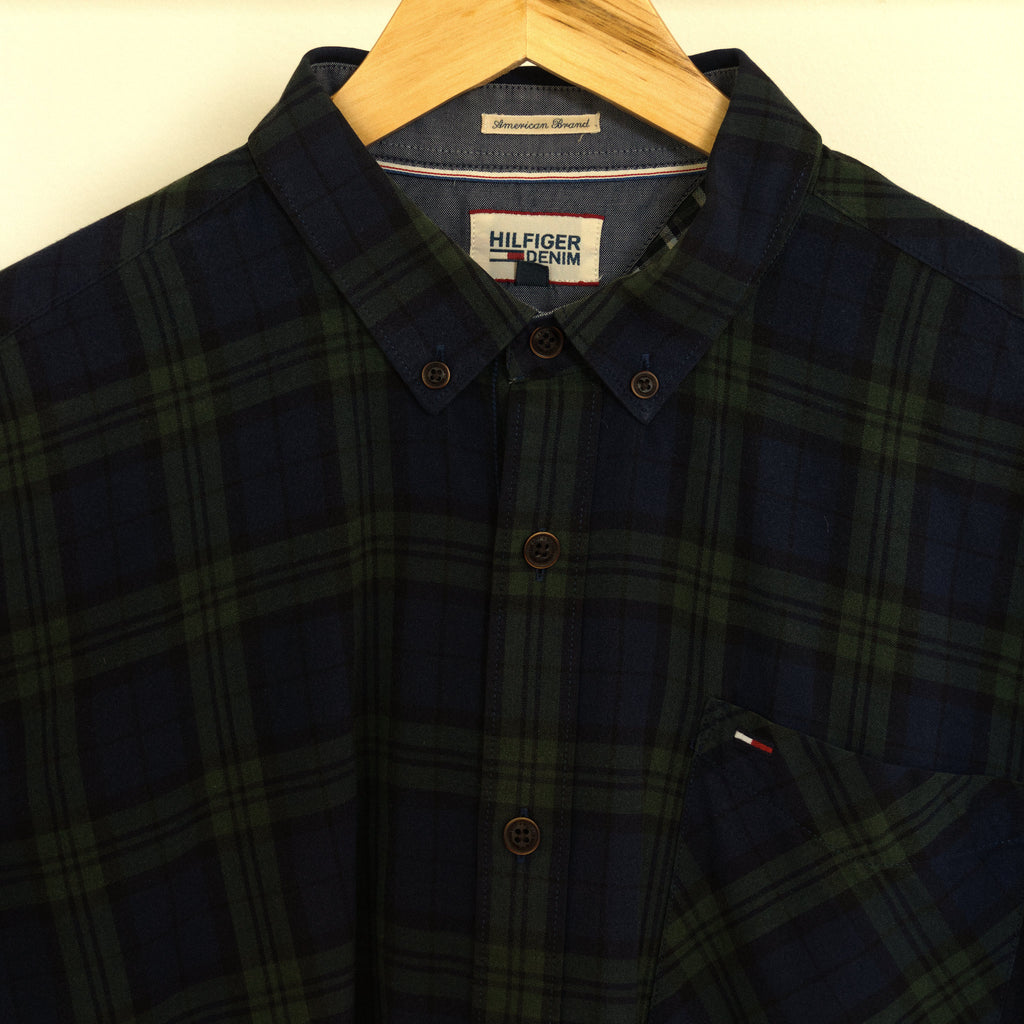 Tommy Hilfiger Denim, navy and green check shirt