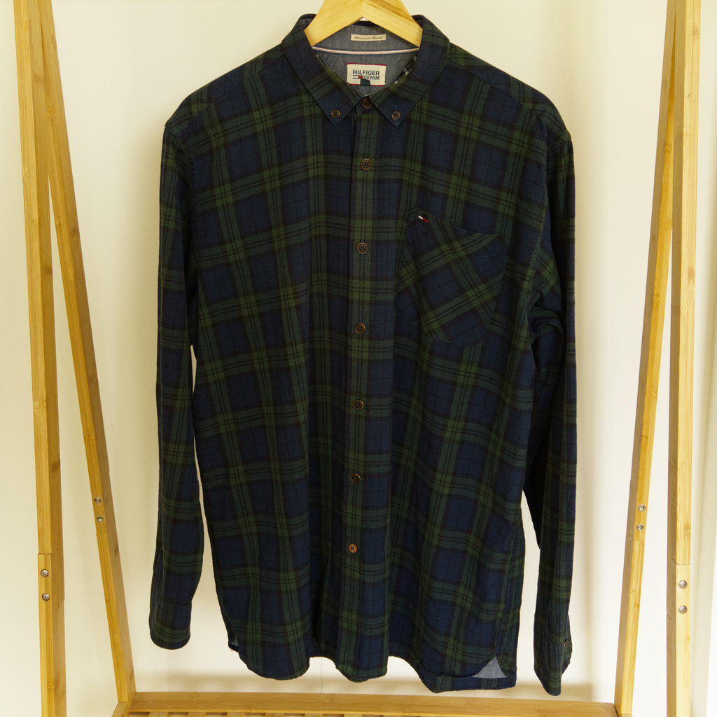 Tommy Hilfiger Denim, navy and green check shirt