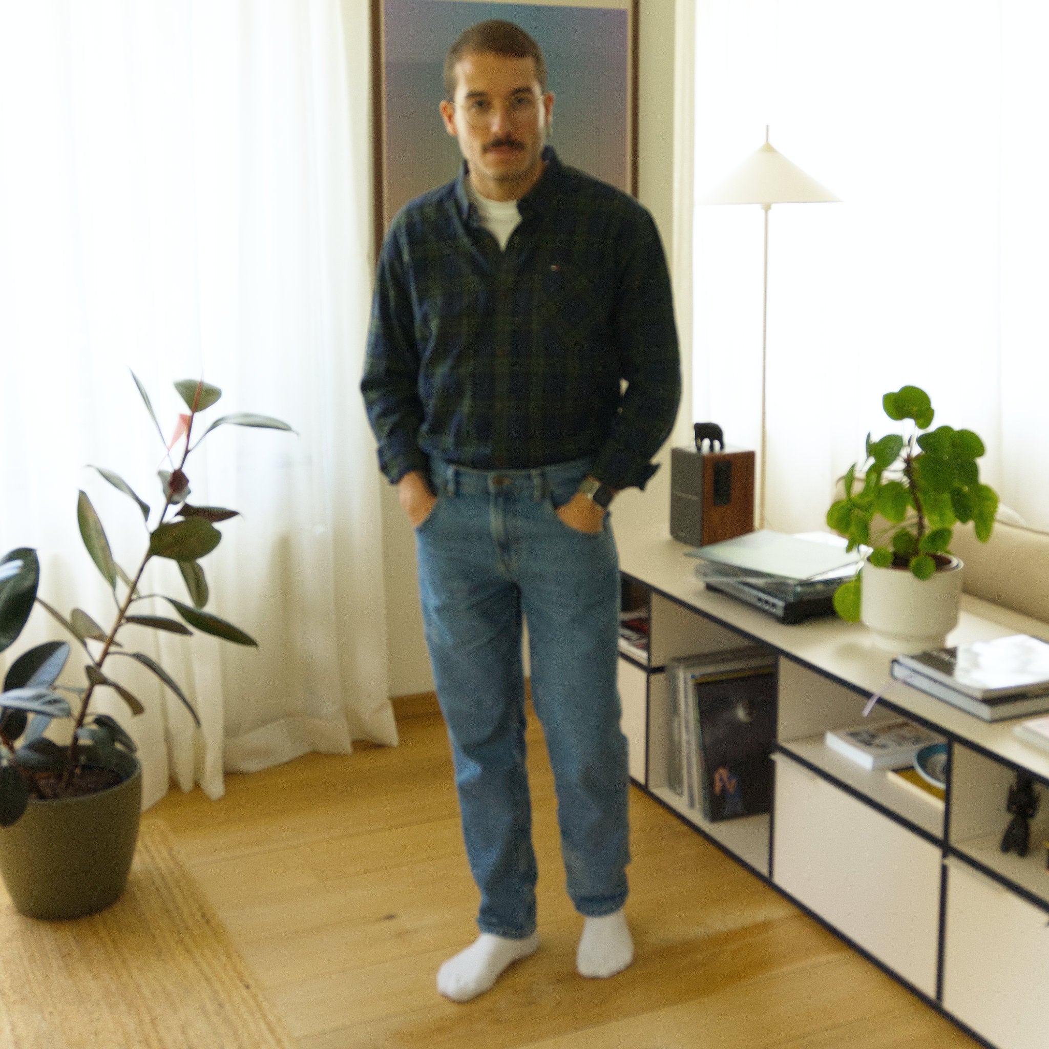Tommy Hilfiger Denim, navy and green check shirt