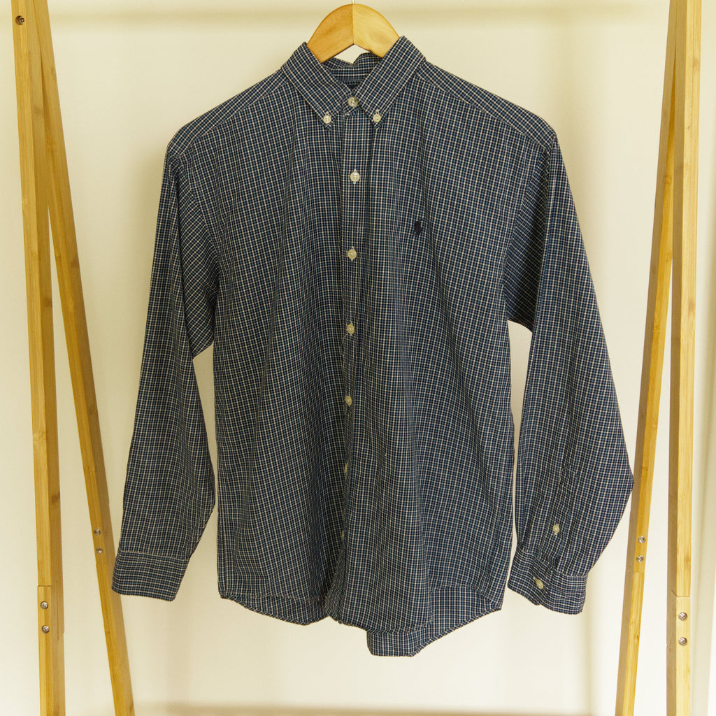 Ralph Lauren, navy mini-check shirt