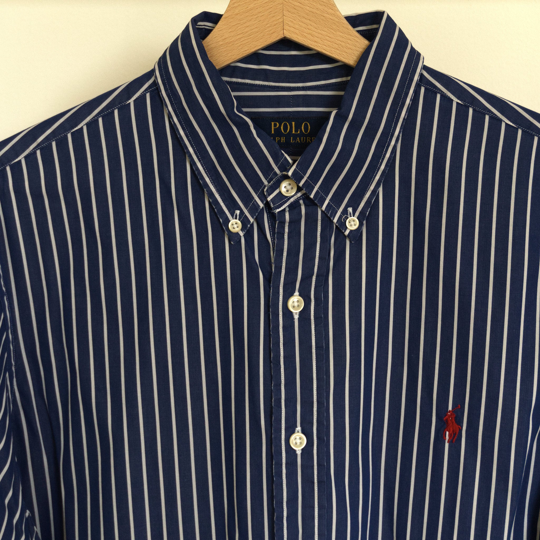 Polo Ralph Lauren, navy bengal-stripe shirt