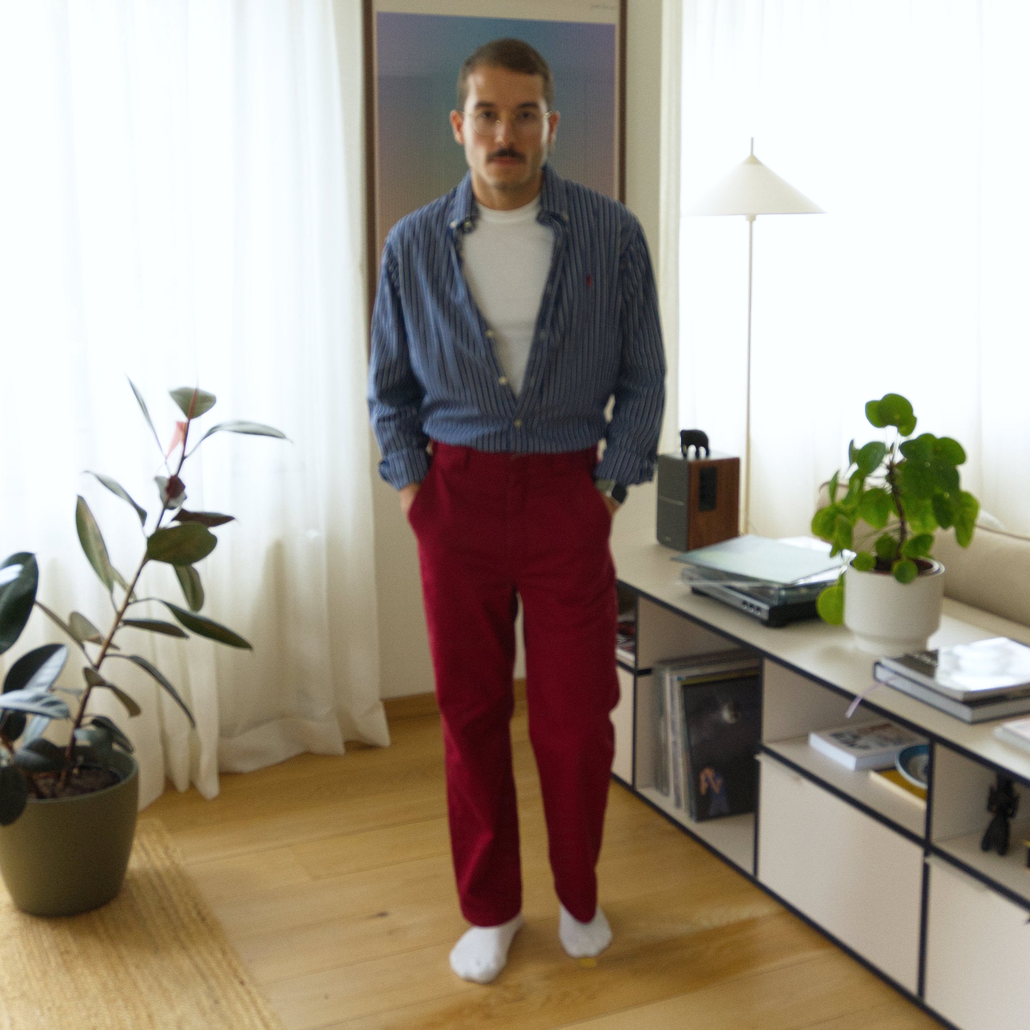 Dickies work trousers, burgundy, W28