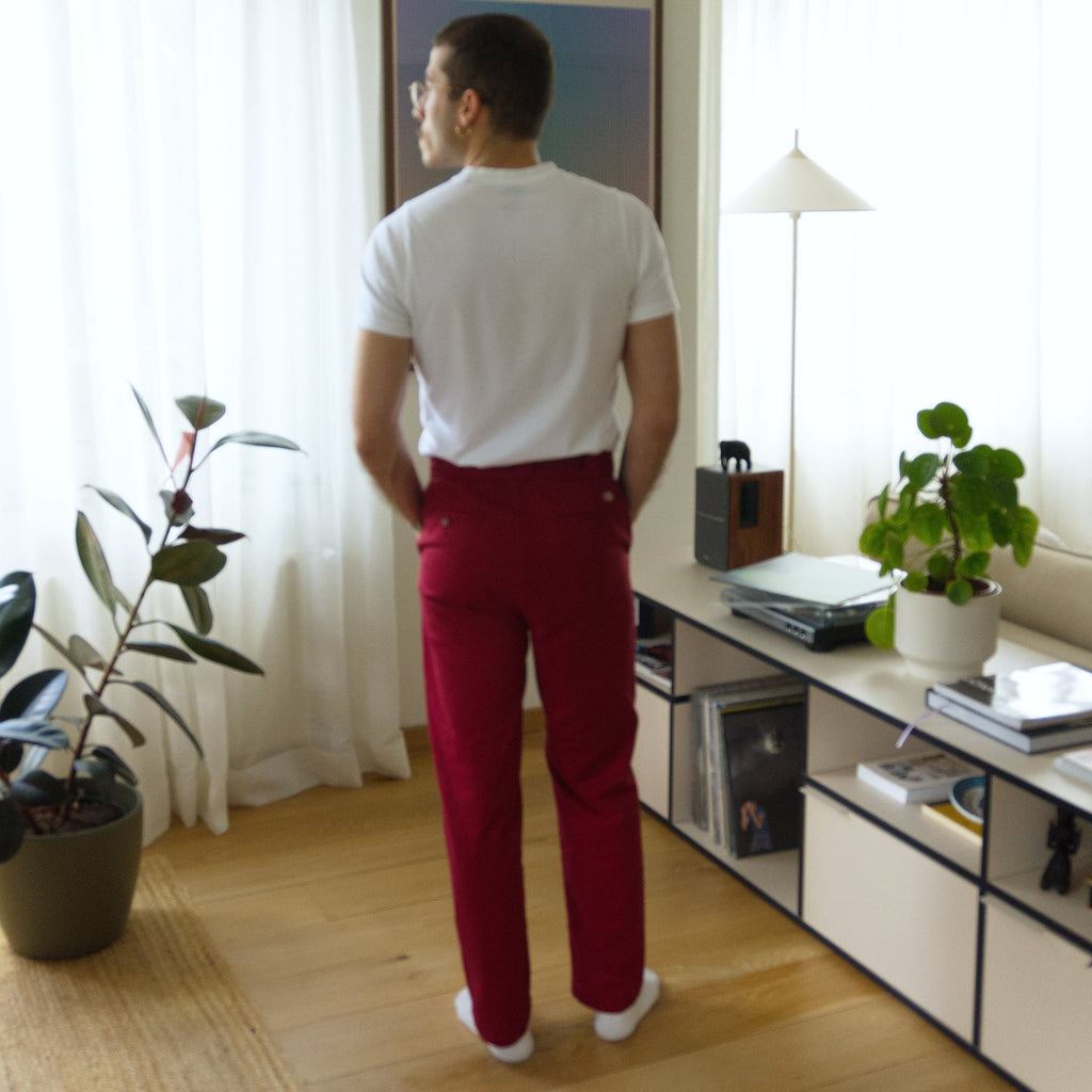 Dickies work trousers, burgundy, W28