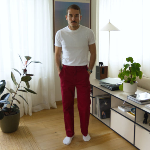 Dickies work trousers, burgundy, W28