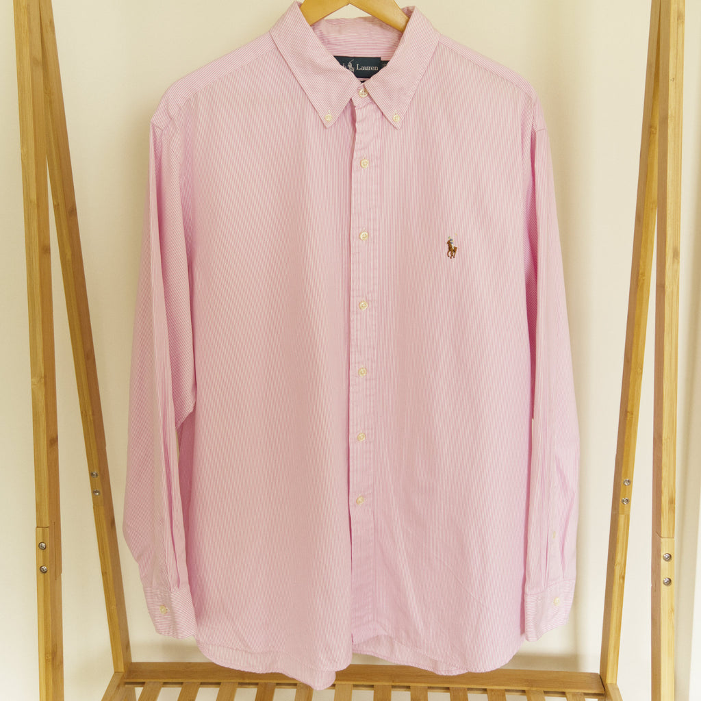 Ralph Lauren, pink university-stripe shirt