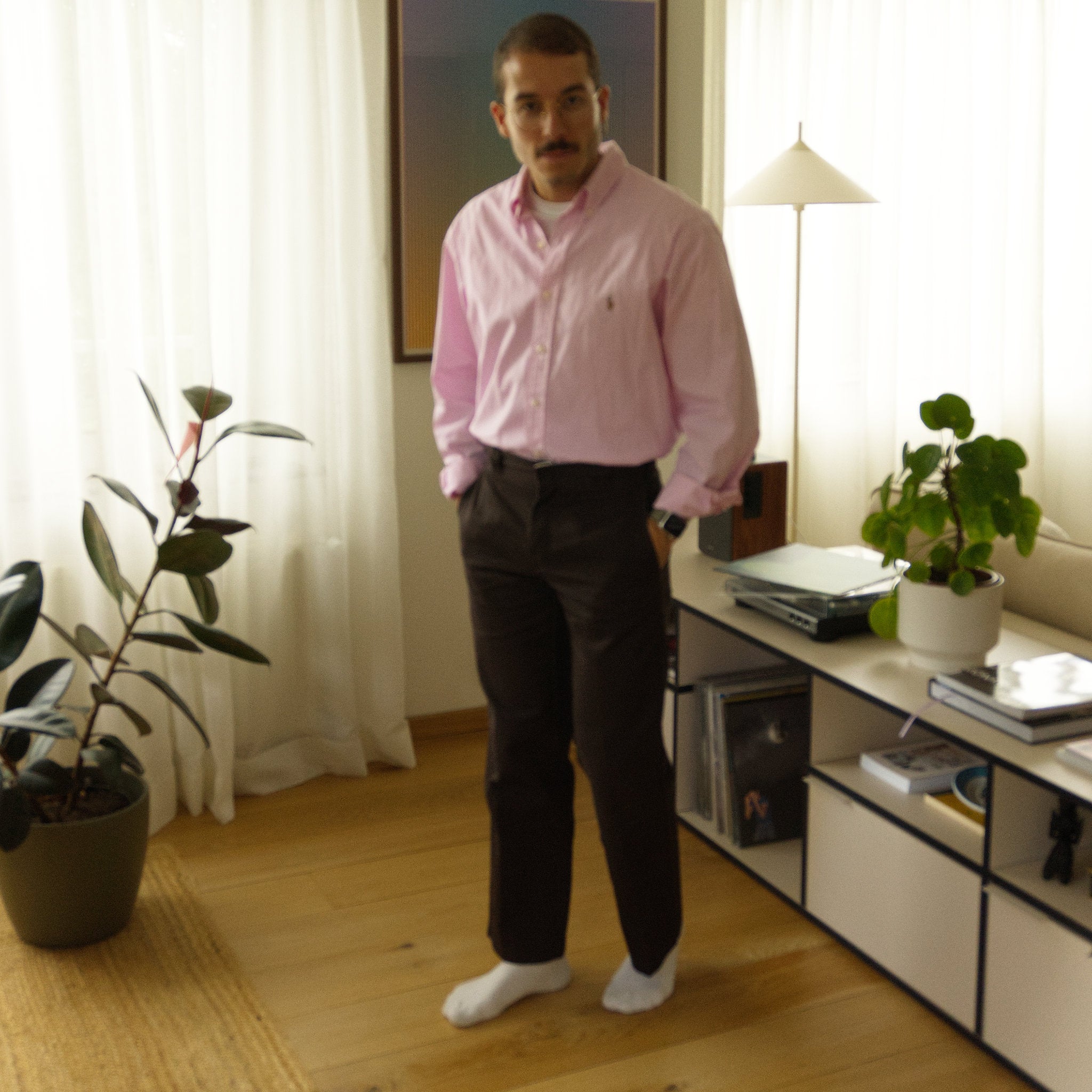 Ralph Lauren, pink university-stripe shirt