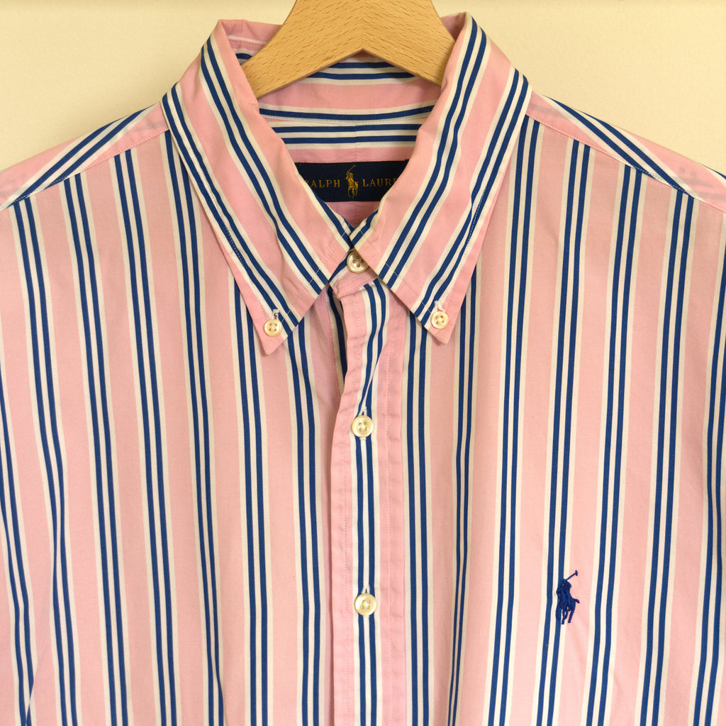 Ralph Lauren, pink and blue striped shirt