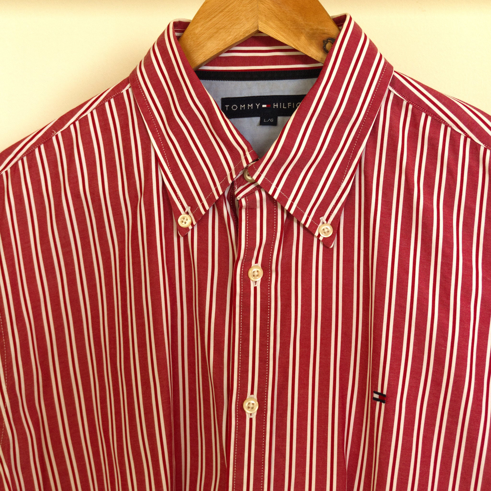 Tommy Hilfiger, red-striped button-down