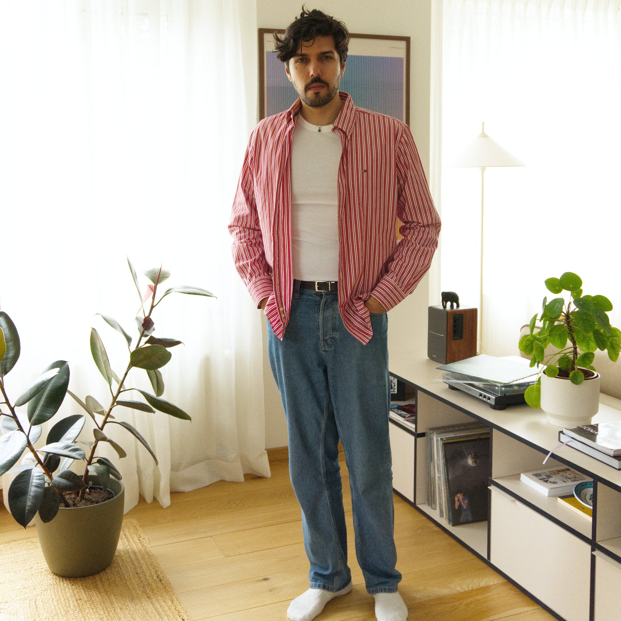 Tommy Hilfiger, red-striped button-down
